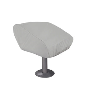 Heavy-duty SavvyCraft marine grade folding boat seat cover in gray, designed for waterproof weather protection