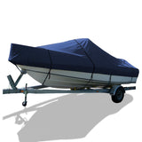 SavvyCraft® Trailerable Center Console Boat Cover Whaler Style Fishing Skiff Boats, Tri-Hull Flat Front Center Console Boats, Compartible for Boston Whaler, Carolina Skiff, Mako Pro Skiff