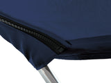 Bimini top canvas with zipper pocket for easy install and removal, made of durable marine polyester with bound hems.