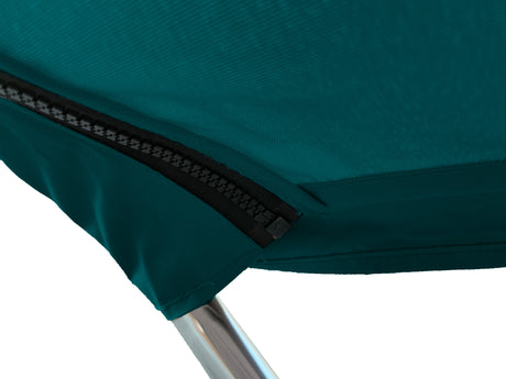 Bimini top canvas with zipper pocket for easy install and removal, made of durable marine polyester with bound hems.