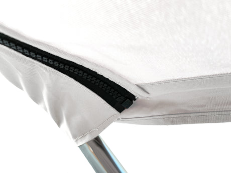Bimini top canvas with zipper pocket for easy install and removal, made of durable marine polyester with bound hems.