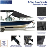 SavvyCraft® T-Top Boat Bow Sun Shade Extension, 600D Marine Grade Polyester UV Protection Canopy