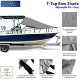 SavvyCraft® T-Top Boat Bow Sun Shade Extension, 600D Marine Grade Polyester UV Protection Canopy