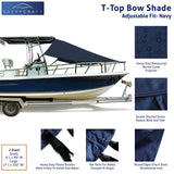 SavvyCraft® T-Top Boat Bow Sun Shade Extension, 600D Marine Grade Polyester UV Protection Canopy