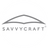 SavvyCraft logo in a white circle on a transparent background