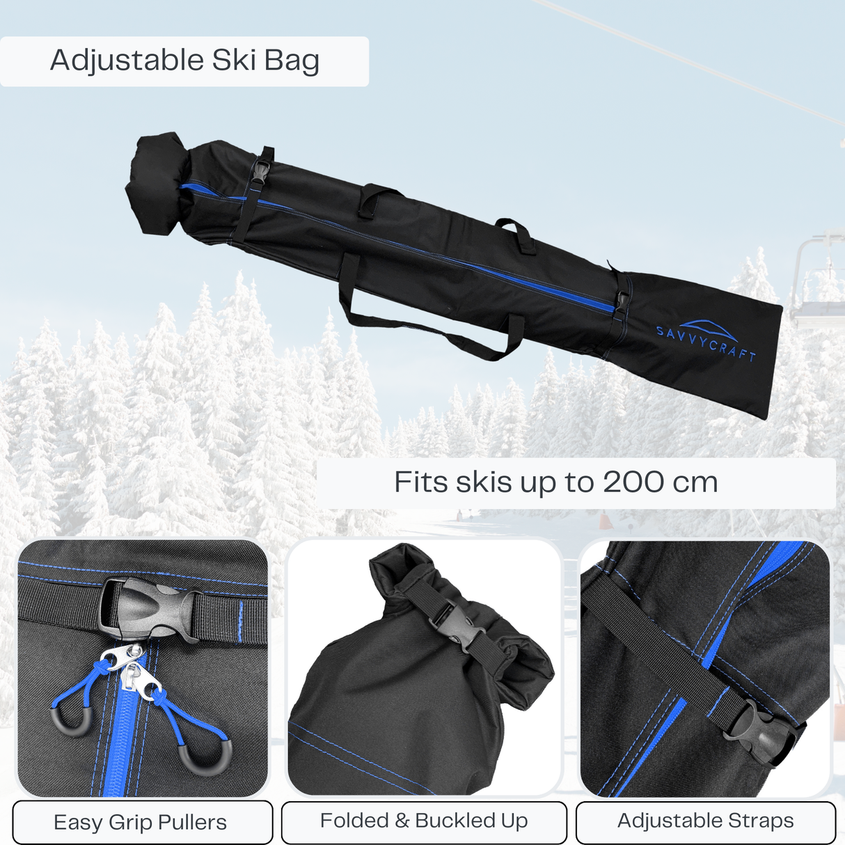 SavvyCraft® Padded Ski bag and Boot Bag Combo