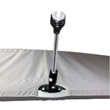 Gray Bimini top replacement canvas with cutout for stern light