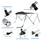 Savvycraft Waterproof 3 Bow Bimini Top Round Tube Full Set 72" Long, 54" High