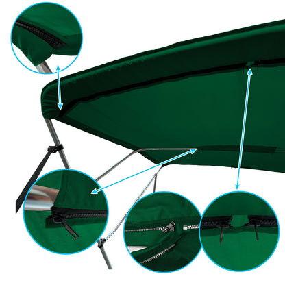 Savvycraft Waterproof 4 Bow Bimini Top Replacement Canvas-Zipper Sleeves 120" Long