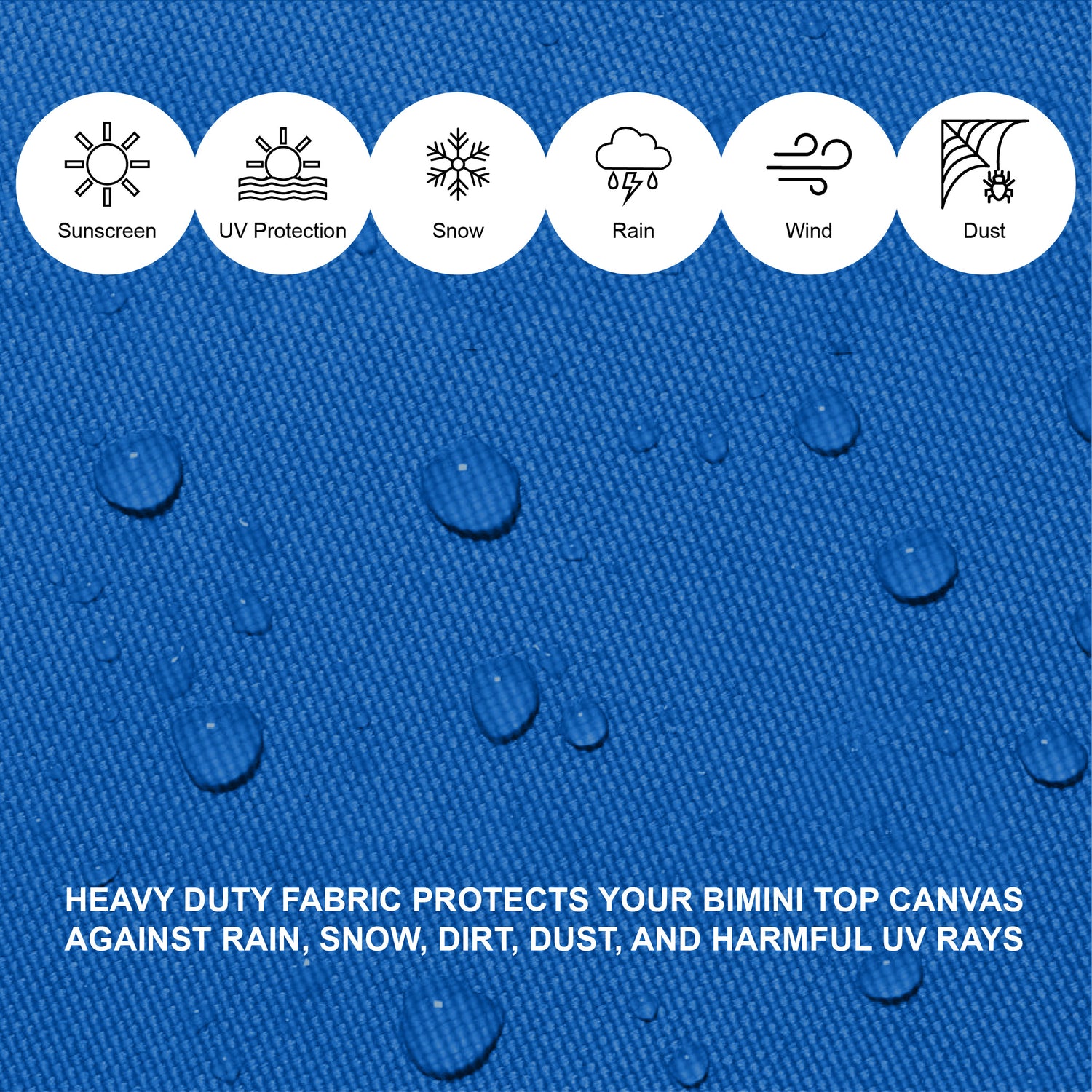 Savvycraft Waterproof 3 Bow Bimini Top Replacement Canvas 72" Long