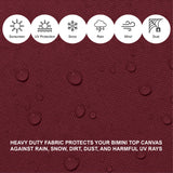 Savvycraft Waterproof 4 Bow Bimini Top Replacement Canvas-Zipper Sleeves 120" Long