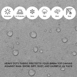 Savvycraft Waterproof 3 Bow Bimini Top Replacement Canvas 72" Long