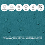 Savvycraft Waterproof 4 Bow Bimini Top Replacement Canvas-Zipper Sleeves 120" Long