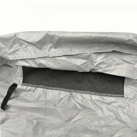 A picture of the vented end of the Elite Premium Class A RV Cover.