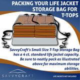 SavvyCraft® T-top Hard Top Boat Life Jacket Storage Bag