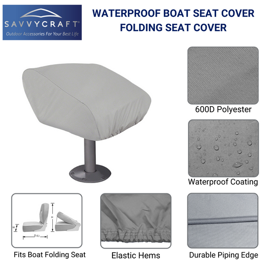 SavvyCraft Waterproof Boat Folding Seat Cover