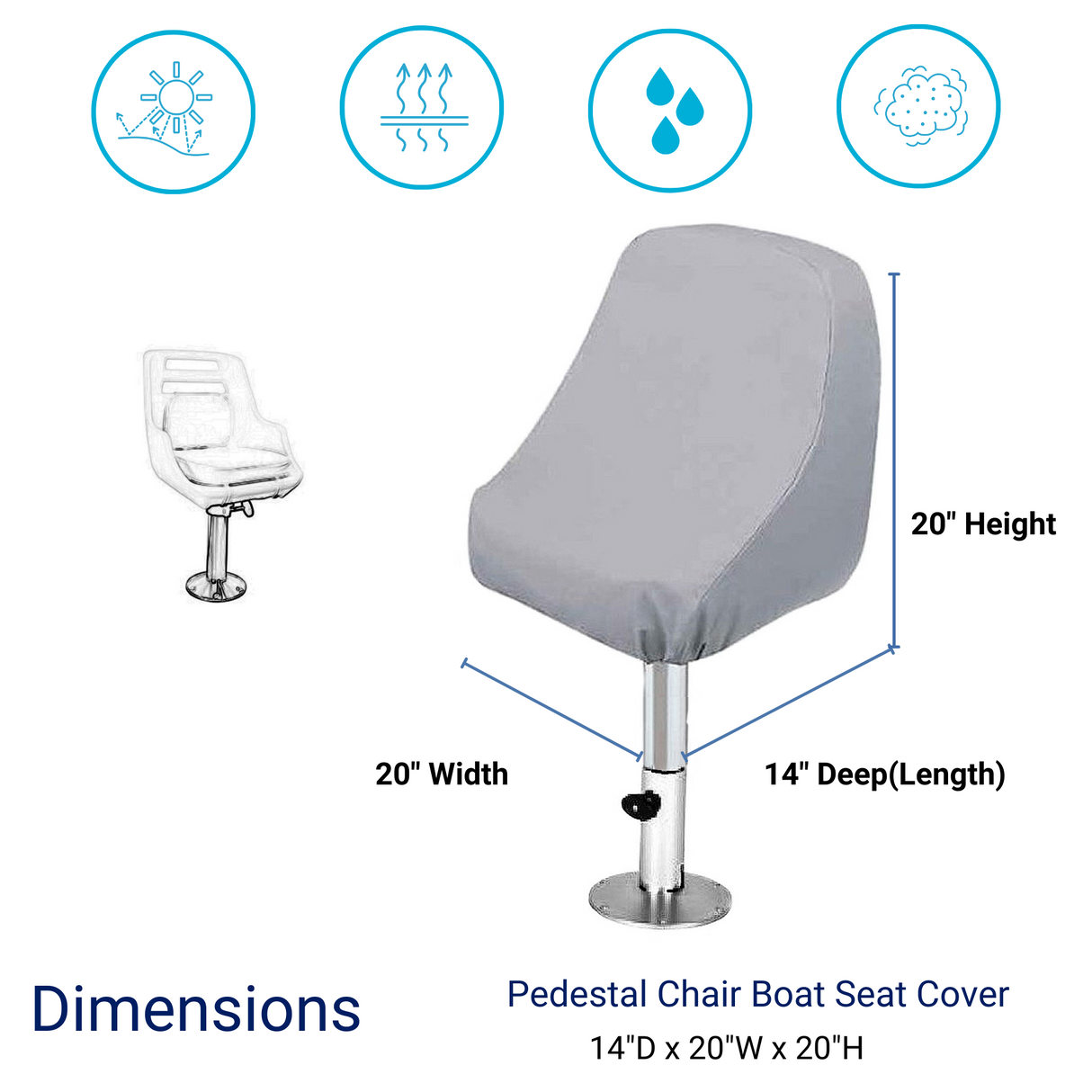 SavvyCraft® Waterproof Boat Pedestal Skipper Chair Seat Cover