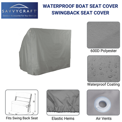 SavvyCraft Waterproof Boat Swing Back Seat Cover