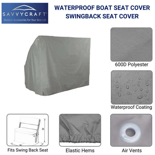 SavvyCraft Waterproof Boat Swing Back Seat Cover