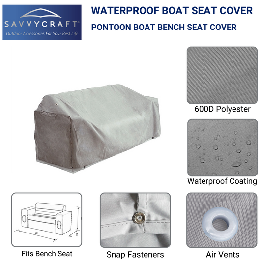 Savvycraft Waterproof Boat and Pontoon Boat Lounge Seat Cover