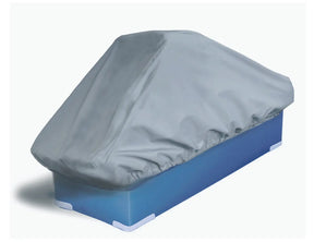Heavy-duty SavvyCraft marine grade back-to-back boat seat cover in gray, designed for waterproof weather protection
