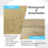Waterproof and breathable sailboat boom cover beige fabric with 600D solution-dyed polyester and PU-coated backing