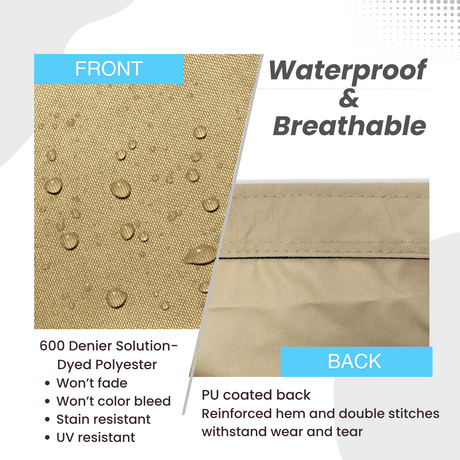 Waterproof and breathable sailboat boom cover beige fabric with 600D solution-dyed polyester and PU-coated backing