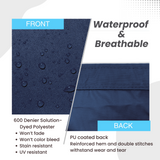 Waterproof and breathable sailboat boom cover navy fabric with 600D solution-dyed polyester and PU-coated backing