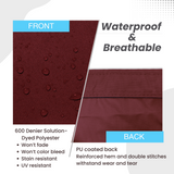 Waterproof and breathable sailboat boom cover burgundy fabric with 600D solution-dyed polyester and PU-coated backing