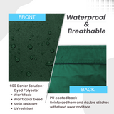 Waterproof and breathable sailboat boom cover green fabric with 600D solution-dyed polyester and PU-coated backing