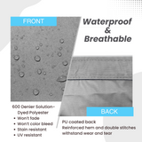 Waterproof and breathable sailboat boom cover grey fabric with 600D solution-dyed polyester and PU-coated backing