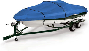 SavvyCraft® Heavy Duty Boat Cover, Waterproof Trailerable Boat Cover fits V-Hull Runabouts, Aluminum Fishing Boats, Pro Style Bass Boats, Fish & Ski