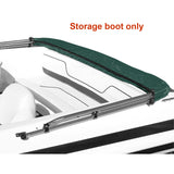 Folded-down bimini top shown stored in a green boot. Product includes the storage boot only.