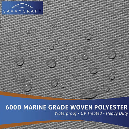 SavvyCraft Waterproof Center Console Boat Cover, Heavy Duty Boat Cover for Center Console Boat Fishing Boat