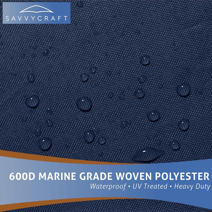 SavvyCraft Waterproof Center Console Boat Cover, Heavy Duty Boat Cover for Center Console Boat Fishing Boat
