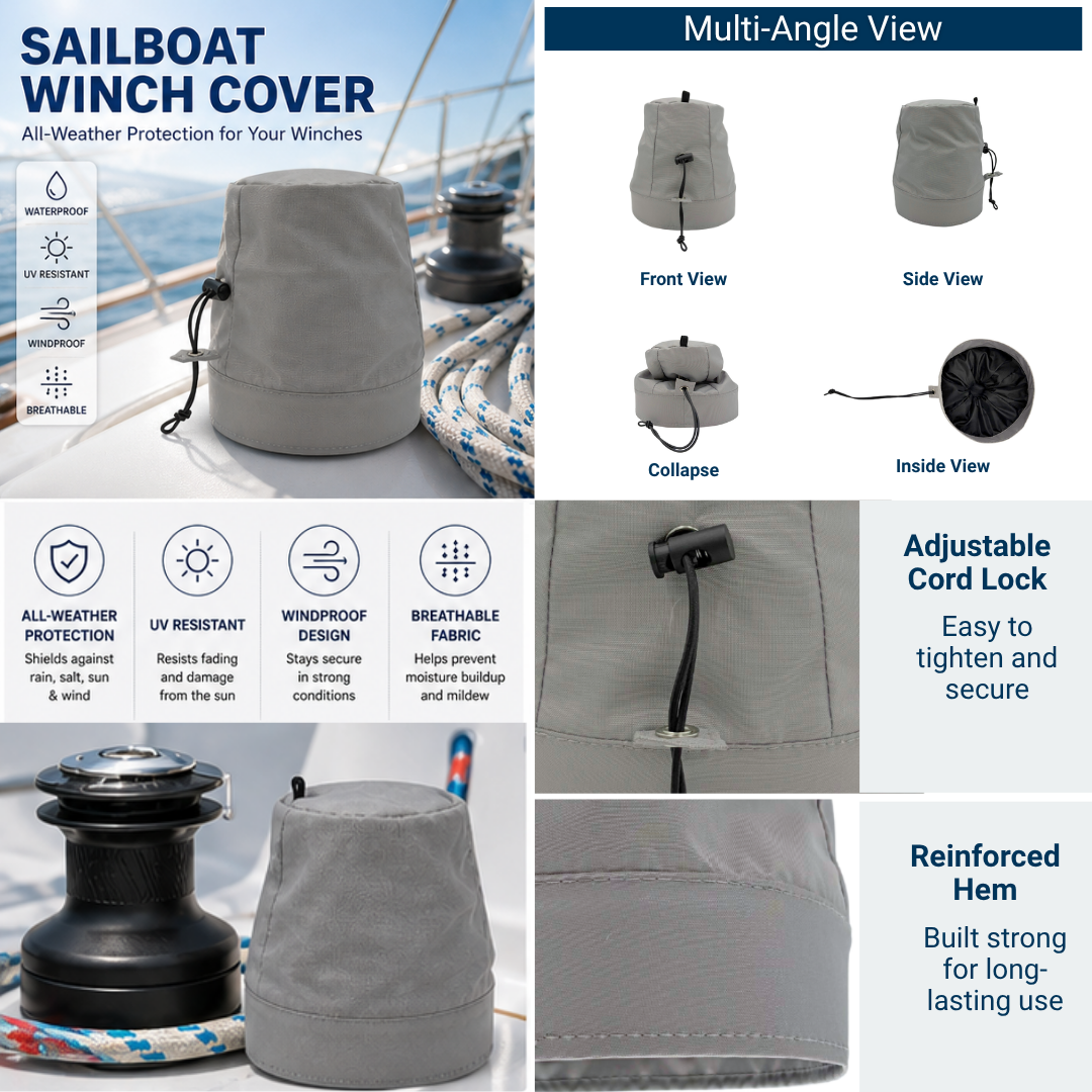 SavvyCraft® Waterproof Marine Sailboat Winch Cover
