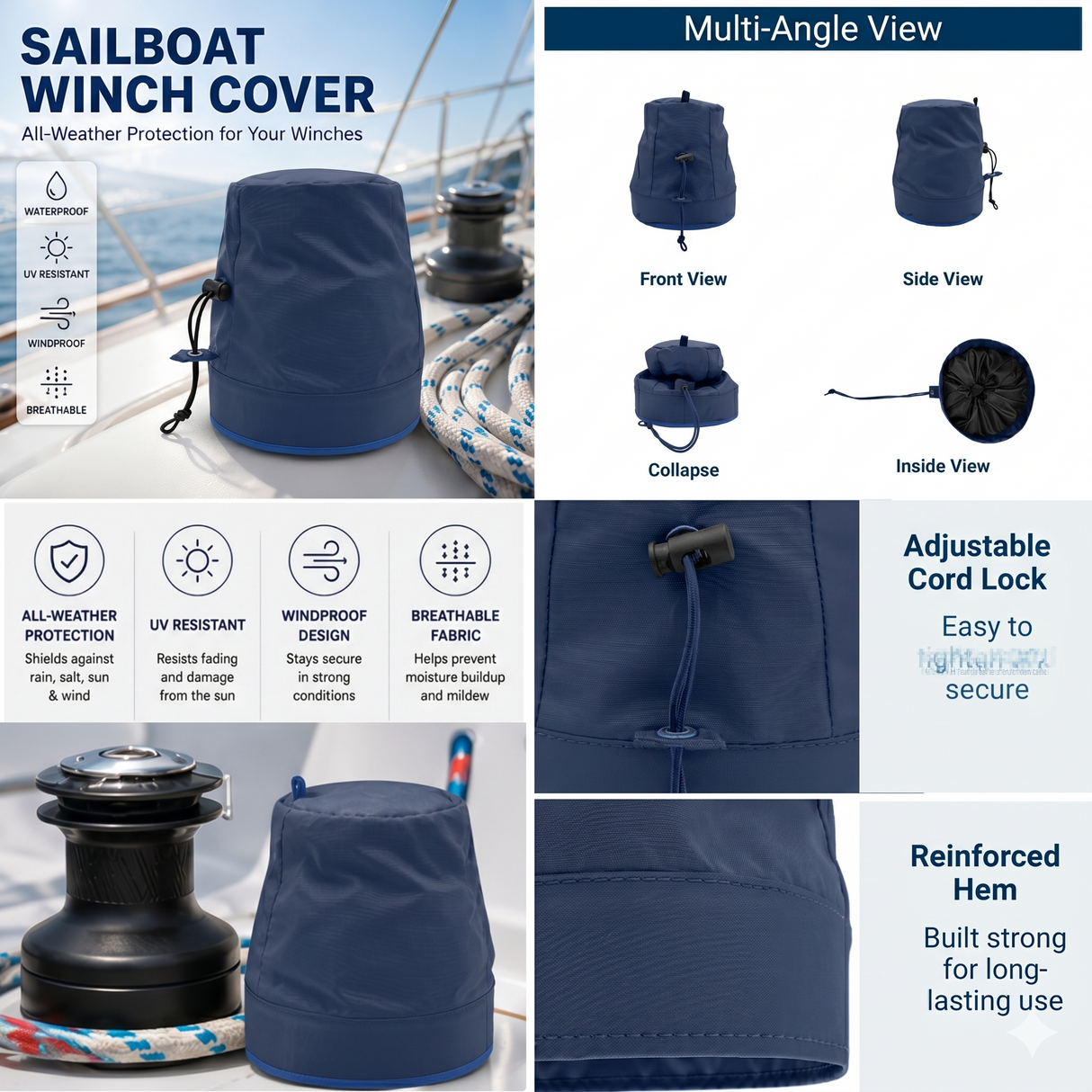 SavvyCraft® Waterproof Marine Sailboat Winch Cover