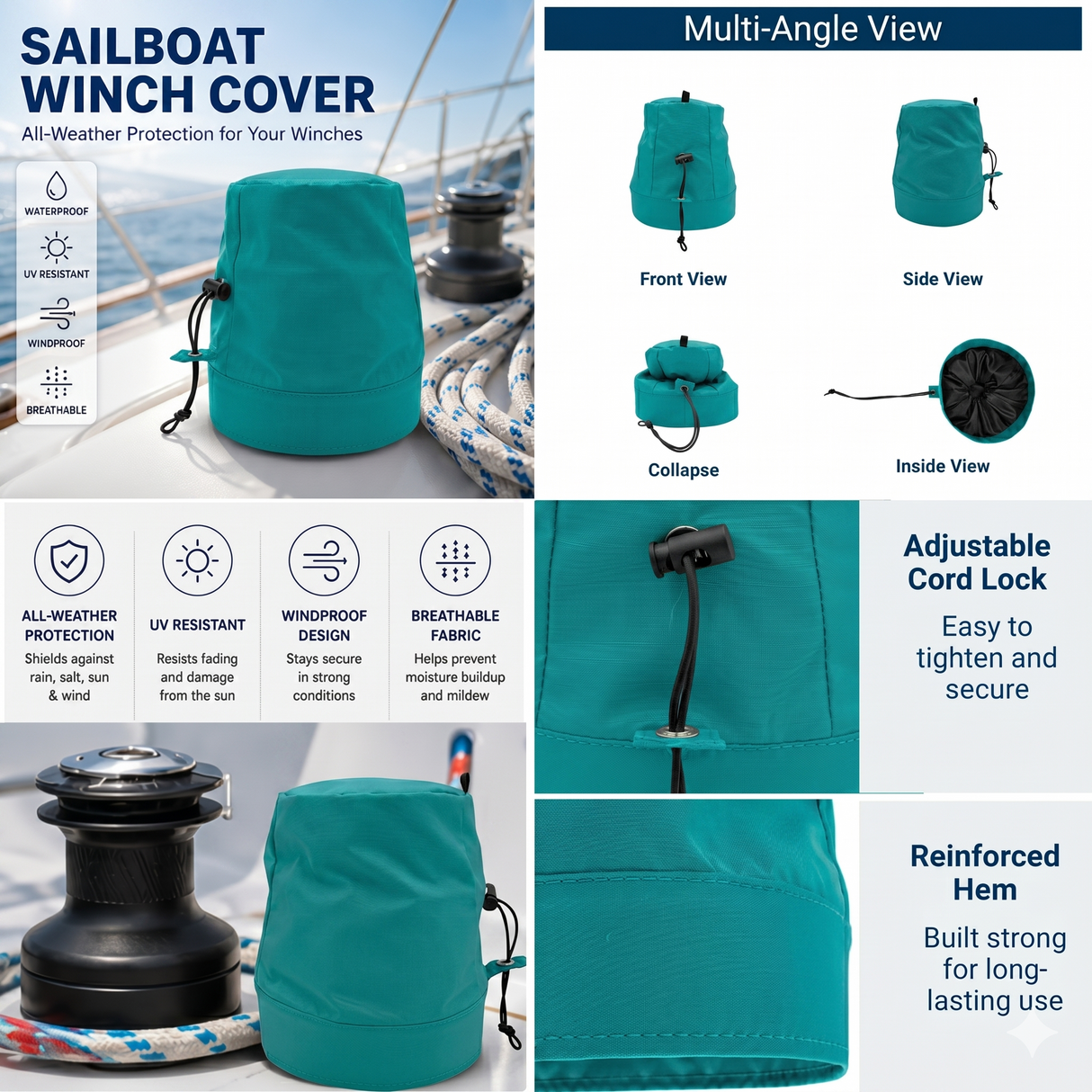 SavvyCraft® Waterproof Marine Sailboat Winch Cover